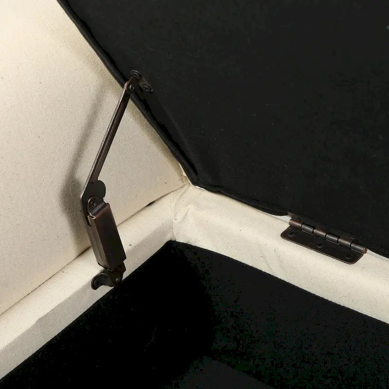 Banc de rangement capitonné avec pieds en bouleau, siège d'entrée avec rangement dissimulé
