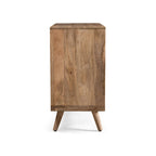 Commode 3 tiroirs en bois de manguier de style Mid-Century Modern