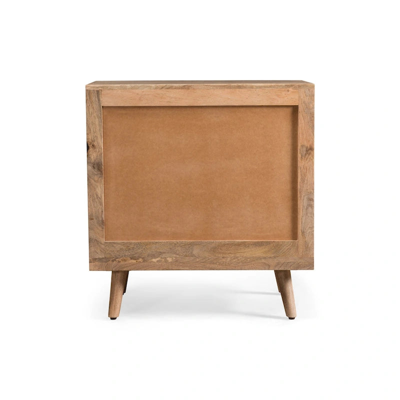 Commode 3 tiroirs en bois de manguier de style Mid-Century Modern
