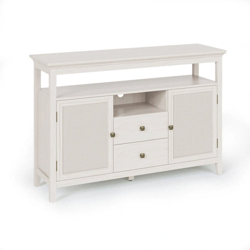 52.8 Buffet en rotin, meuble de rangement de style bohème et rustique avec étagères réglables, buffet d'appoint pour cuisine