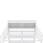 Lit mezzanine en métal pleine taille avec armoire et bureau en L, casiers de rangement et étagères pour enfants, adolescents et adultes
