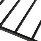 Lit de repos en métal noir, taille double, avec lit gigogne
