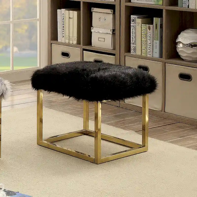 Banc d'entrée contemporain en métal de 53 cm, style moderne