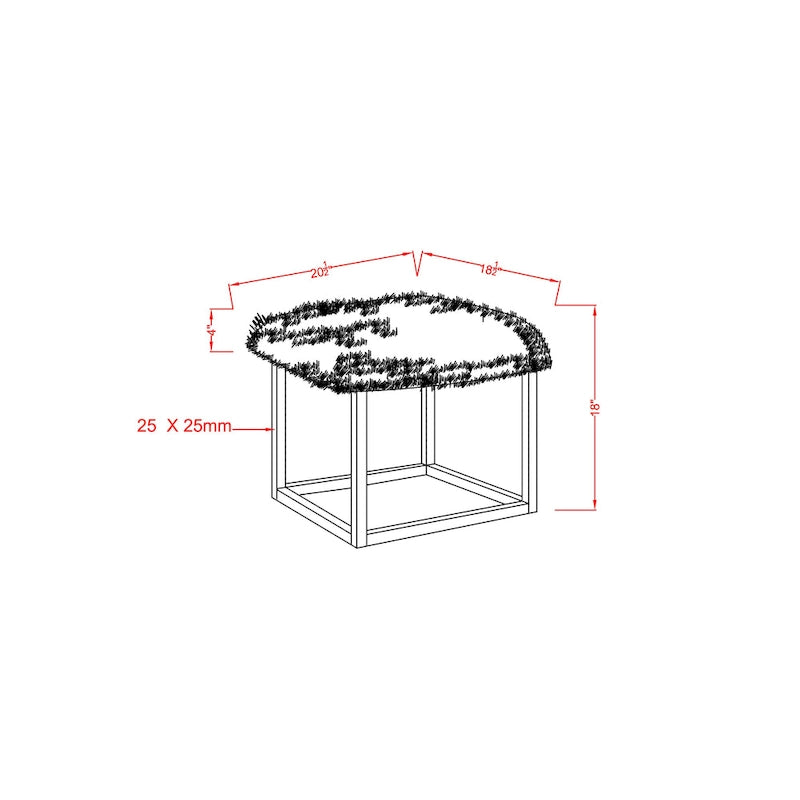 Banc d'entrée contemporain en métal de 53 cm, style moderne