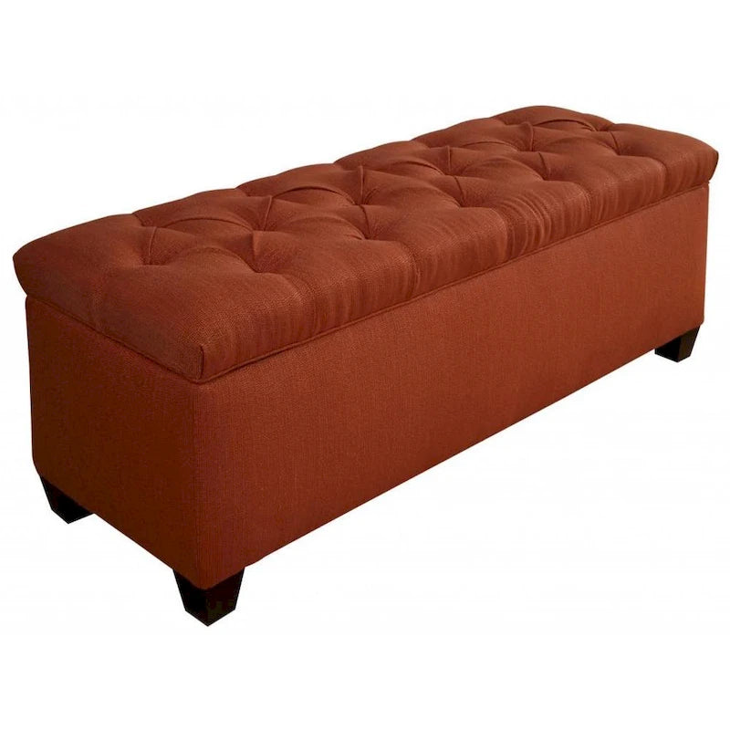 Banc de rangement à chaussures avec compartiment caché, couleur citrouille