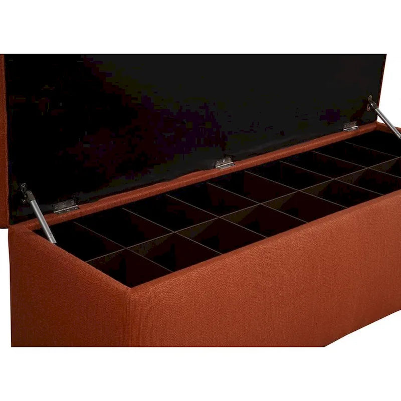 Banc de rangement à chaussures avec compartiment caché, couleur citrouille