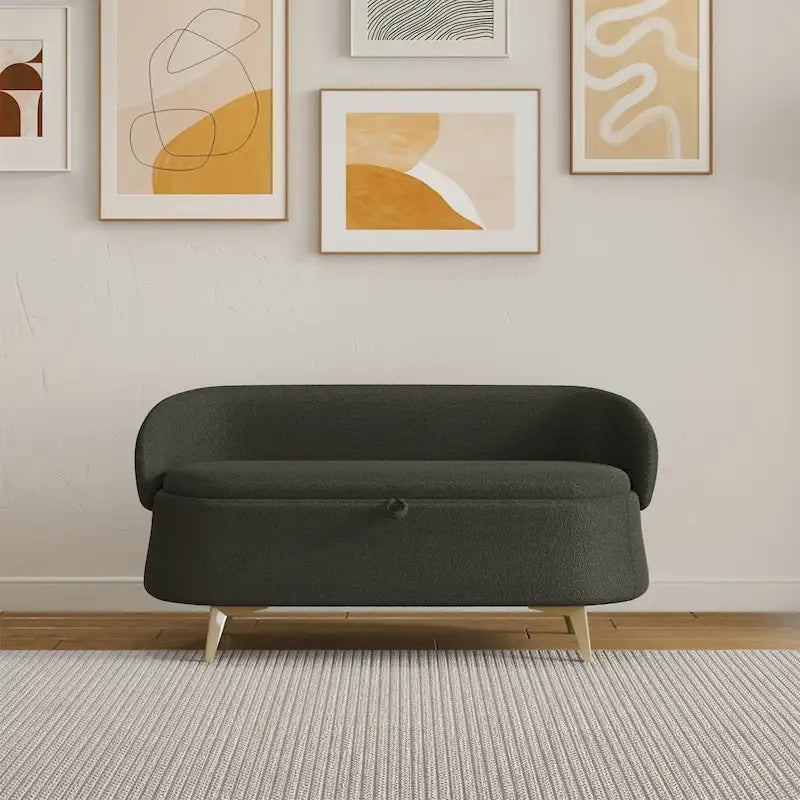 Banc de rangement en polaire bouclette Teddy