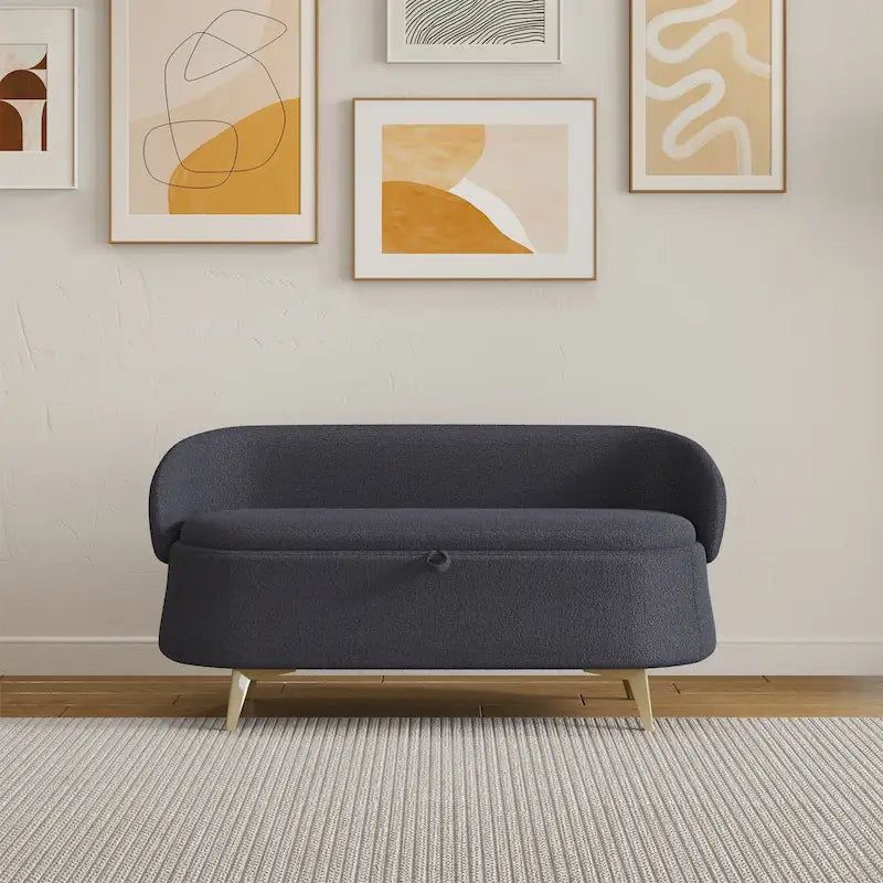 Banc de rangement en polaire bouclette Teddy