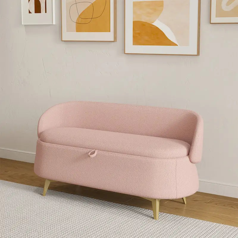 Banc de rangement en polaire bouclette Teddy