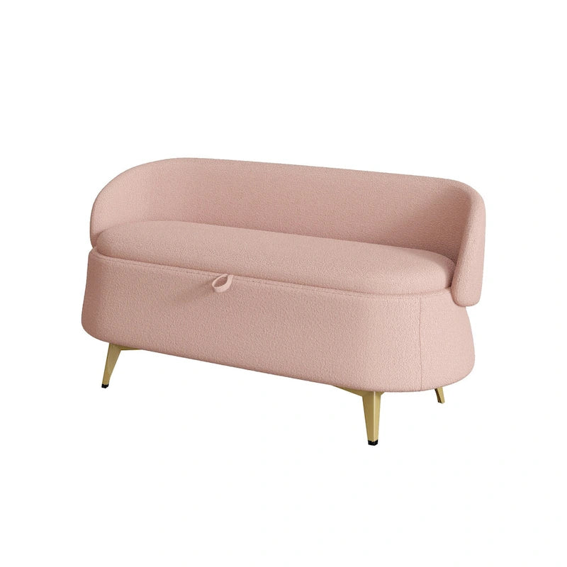 Banc de rangement en polaire bouclette Teddy
