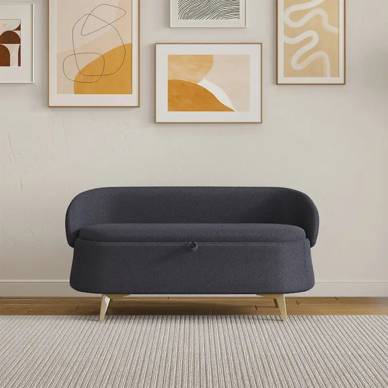 Banc de rangement en polaire bouclette Teddy