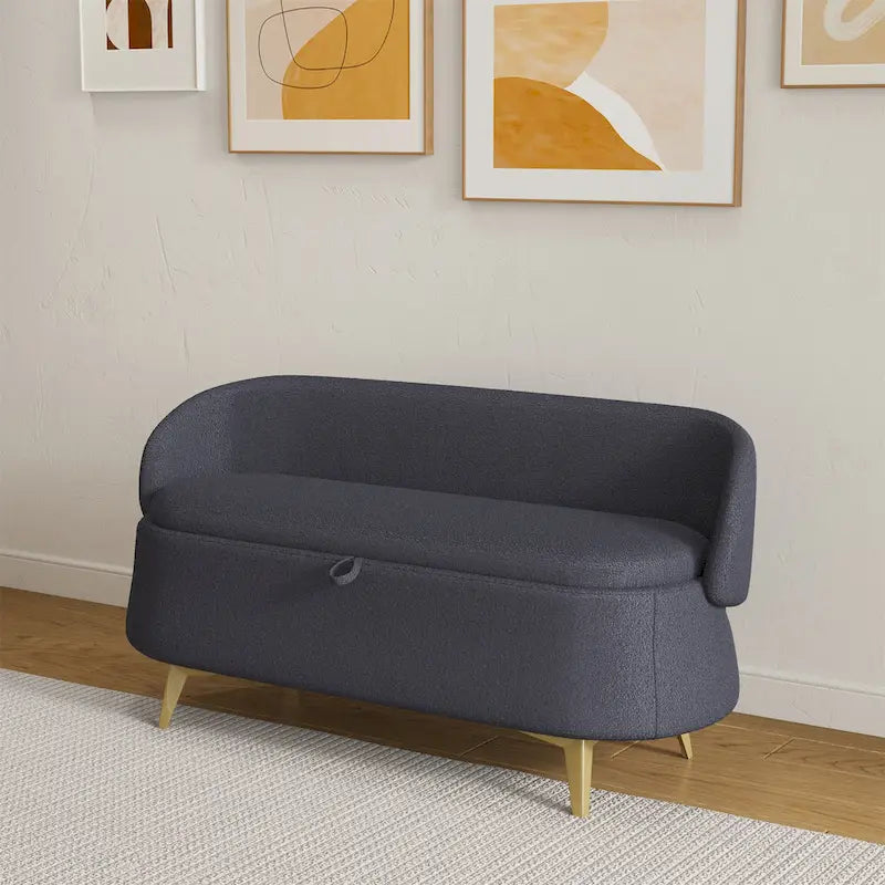 Banc de rangement en polaire bouclette Teddy