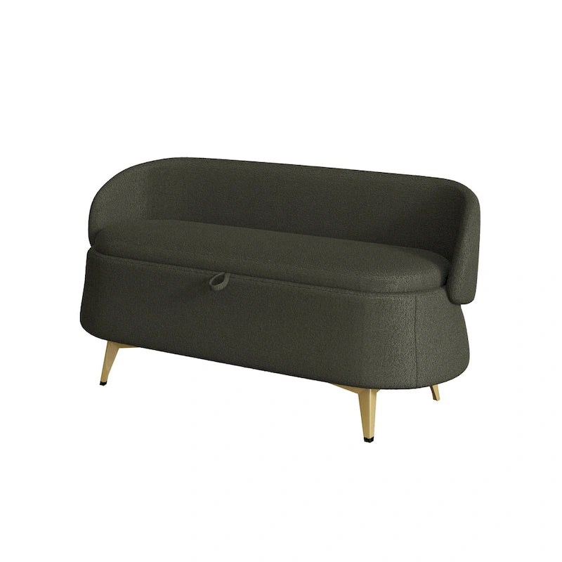 Banc de rangement en polaire bouclette Teddy