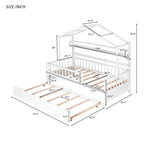 Lit cabane en bois de taille double avec lit gigogne double