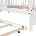 Lit cabane en bois de taille double avec lit gigogne double