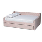Lit de repos moderne en velours avec lit gigogne, taille double