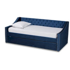 Lit de repos moderne en velours avec lit gigogne, taille double