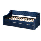 Lit de repos moderne en velours avec lit gigogne, taille double