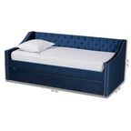 Lit de repos moderne en velours avec lit gigogne, taille double