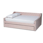 Lit de repos moderne en velours avec lit gigogne, taille double