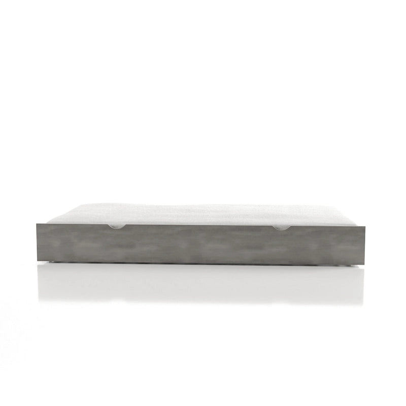 Lit gigogne jumeau en bois massif gris de transition, gain de place