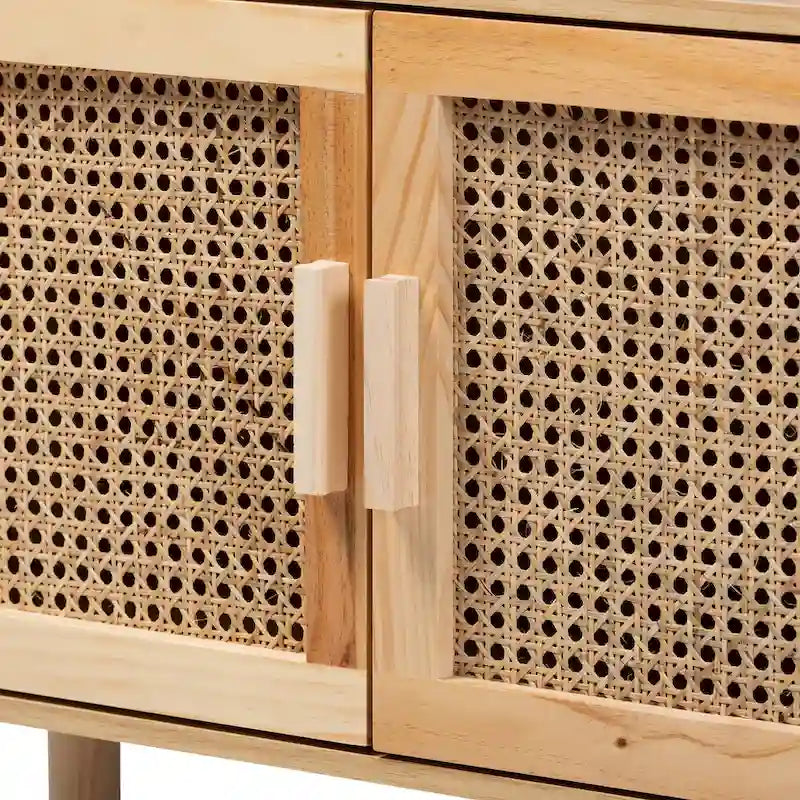 Bibliothèque en bois moderne du milieu du siècle, finition brun naturel