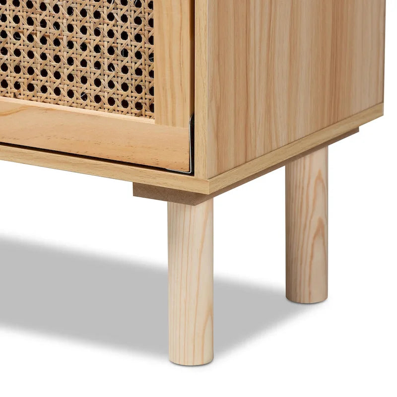 Bibliothèque en bois moderne du milieu du siècle, finition brun naturel