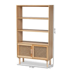 Bibliothèque en bois moderne du milieu du siècle, finition brun naturel
