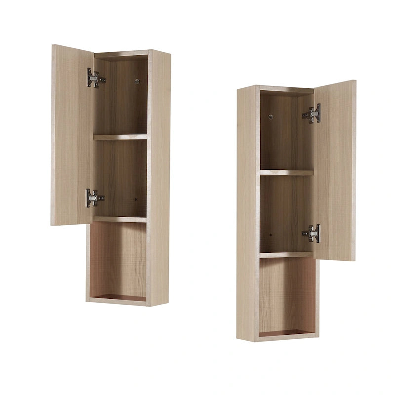 Meuble Colonne Étroit de Salle de Bain avec 9 Compartiments, Unité de Rangement Fine sur Pied