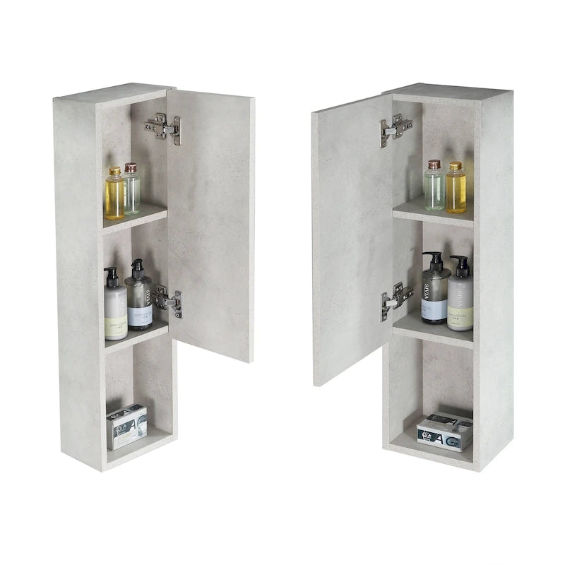 Meuble Colonne Étroit de Salle de Bain avec 9 Compartiments, Unité de Rangement Fine sur Pied