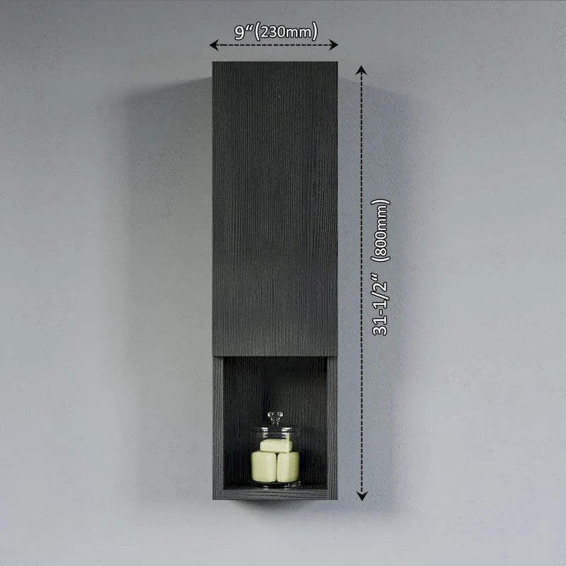 Meuble Colonne Étroit de Salle de Bain avec 9 Compartiments, Unité de Rangement Fine sur Pied