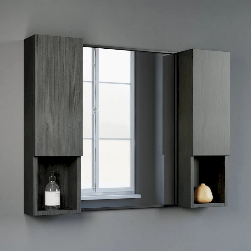 Meuble Colonne Étroit de Salle de Bain avec 9 Compartiments, Unité de Rangement Fine sur Pied