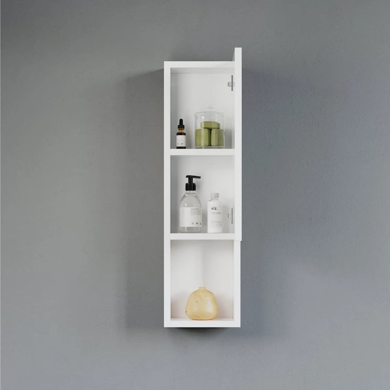 Meuble Colonne Étroit de Salle de Bain avec 9 Compartiments, Unité de Rangement Fine sur Pied