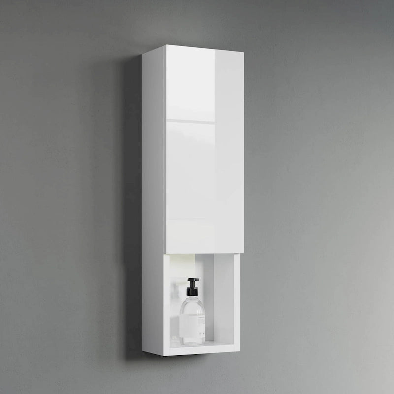 Meuble Colonne Étroit de Salle de Bain avec 9 Compartiments, Unité de Rangement Fine sur Pied