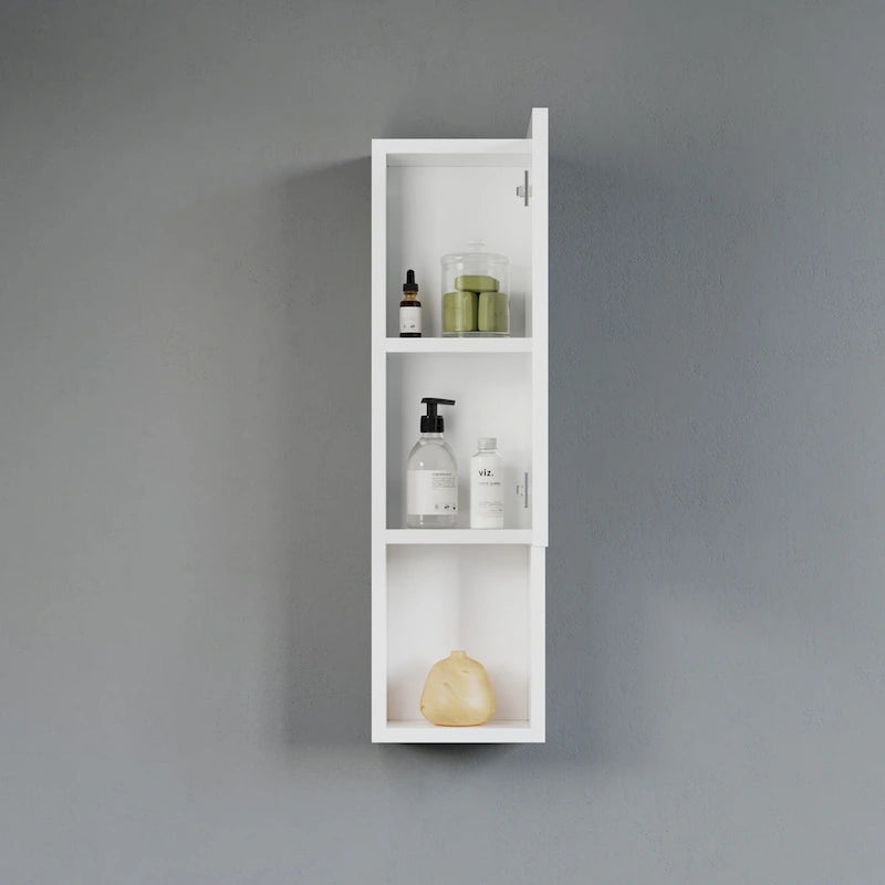 Meuble Colonne Étroit de Salle de Bain avec 9 Compartiments, Unité de Rangement Fine sur Pied