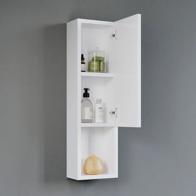 Meuble Colonne Étroit de Salle de Bain avec 9 Compartiments, Unité de Rangement Fine sur Pied
