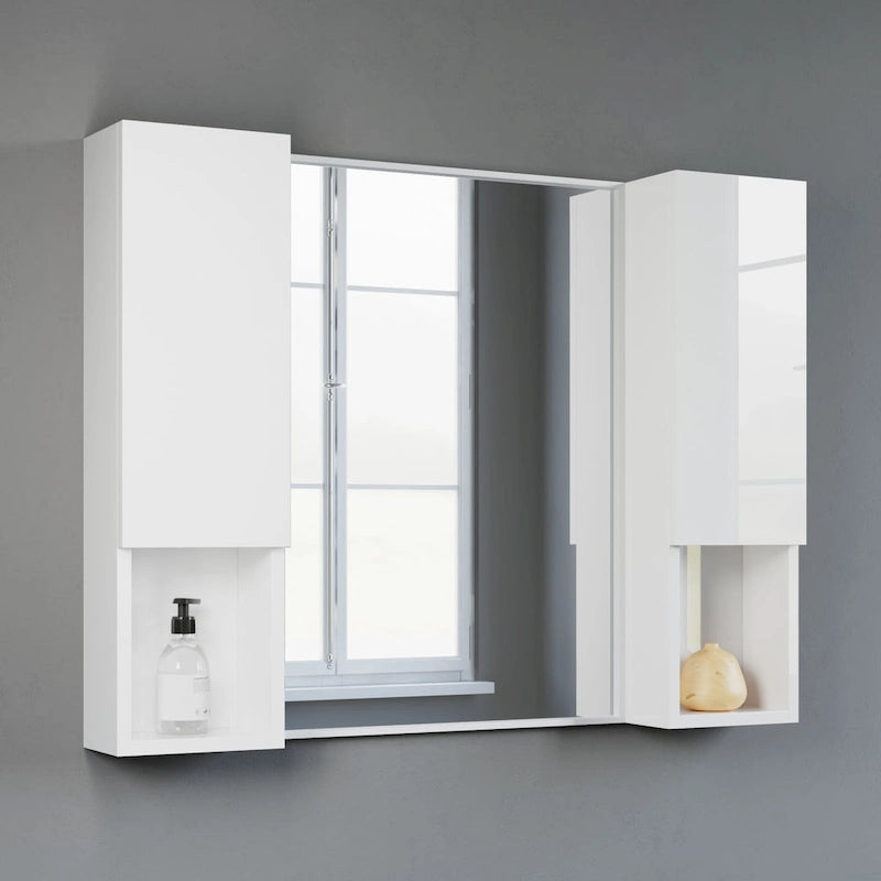 Meuble Colonne Étroit de Salle de Bain avec 9 Compartiments, Unité de Rangement Fine sur Pied