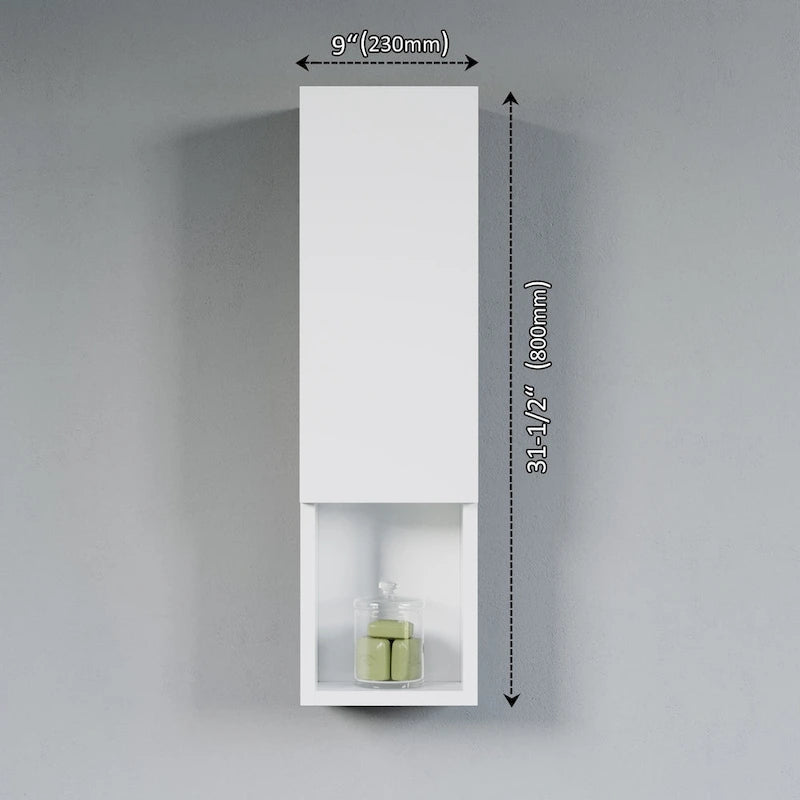 Meuble Colonne Étroit de Salle de Bain avec 9 Compartiments, Unité de Rangement Fine sur Pied