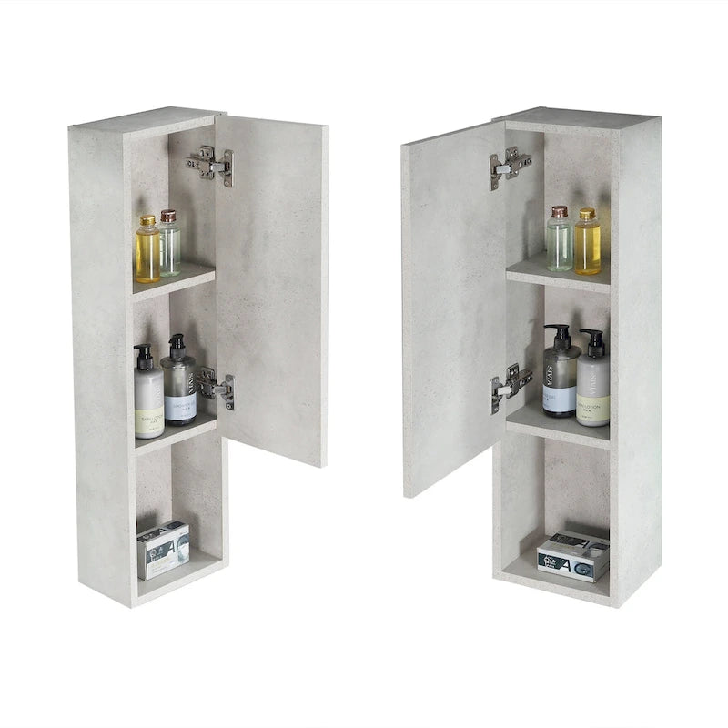 Meuble Colonne Étroit de Salle de Bain avec 9 Compartiments, Unité de Rangement Fine sur Pied