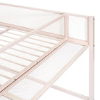 Lit mezzanine double en métal avec étagères à 4 niveaux et rangement, noir