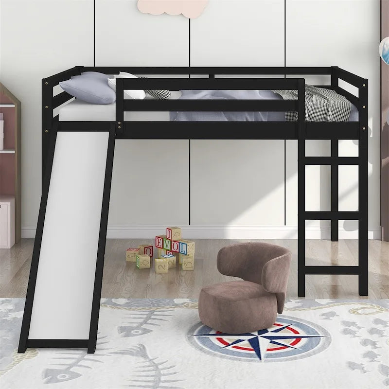 Lit mezzanine Merax avec toboggan