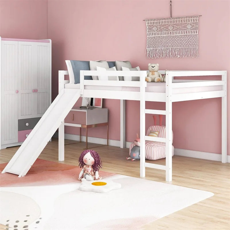 Lit mezzanine Merax avec toboggan