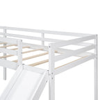 Lit mezzanine simple en bois en forme de L Merax avec échelle et toboggan
