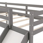Lit mezzanine simple en bois en forme de L Merax avec échelle et toboggan