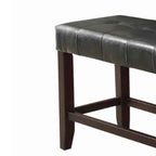 Banc haut en bois avec assise capitonnée noire et marron