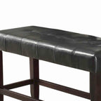Banc haut en bois avec assise capitonnée noire et marron