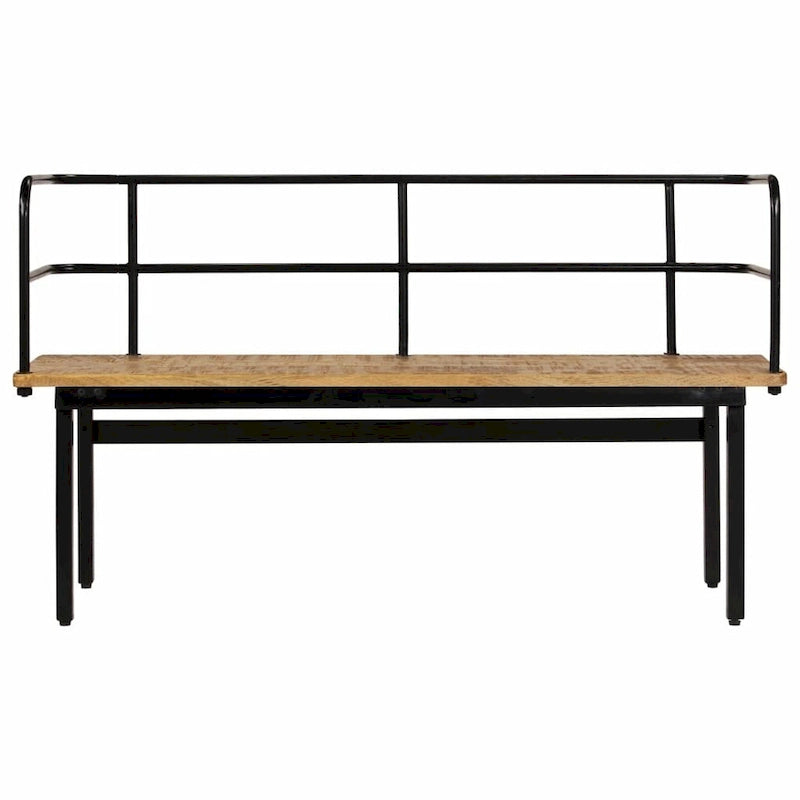 Banc d'entrée en bois de manguier massif, assise en bois dur naturel 120x40x70 cm
