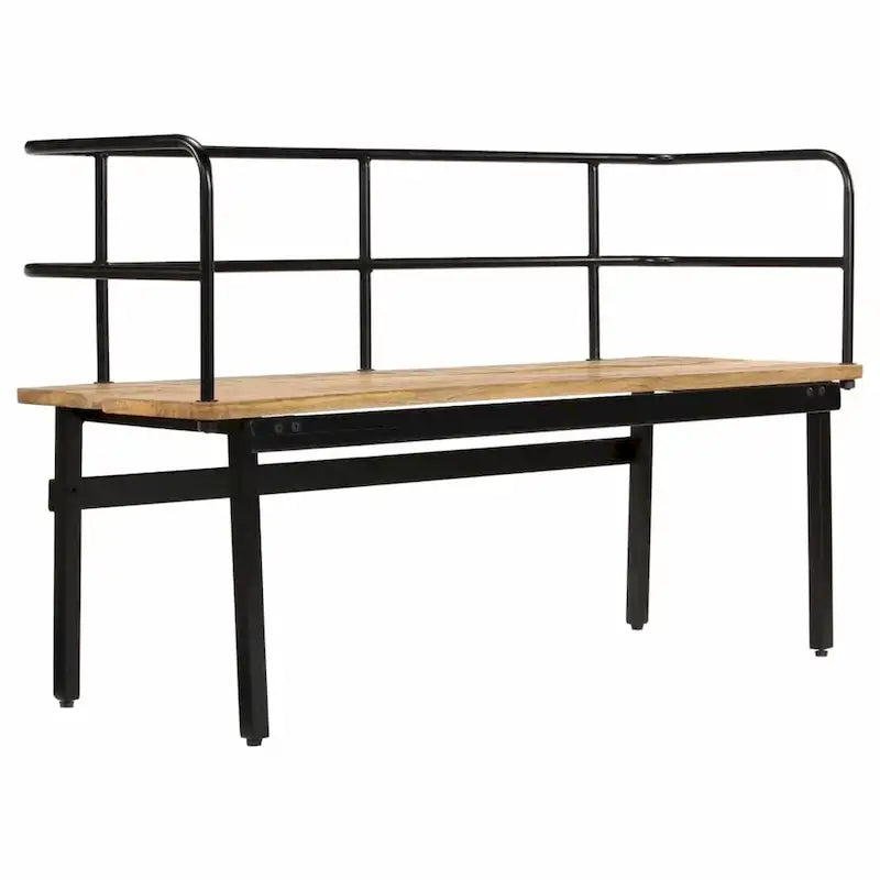 Banc d'entrée en bois de manguier massif, assise en bois dur naturel 120x40x70 cm
