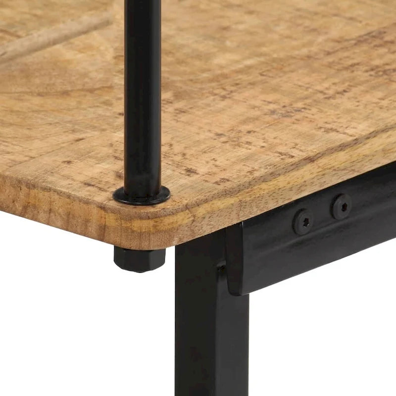 Banc d'entrée en bois de manguier massif, assise en bois dur naturel 120x40x70 cm