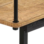 Banc d'entrée en bois de manguier massif, assise en bois dur naturel 120x40x70 cm